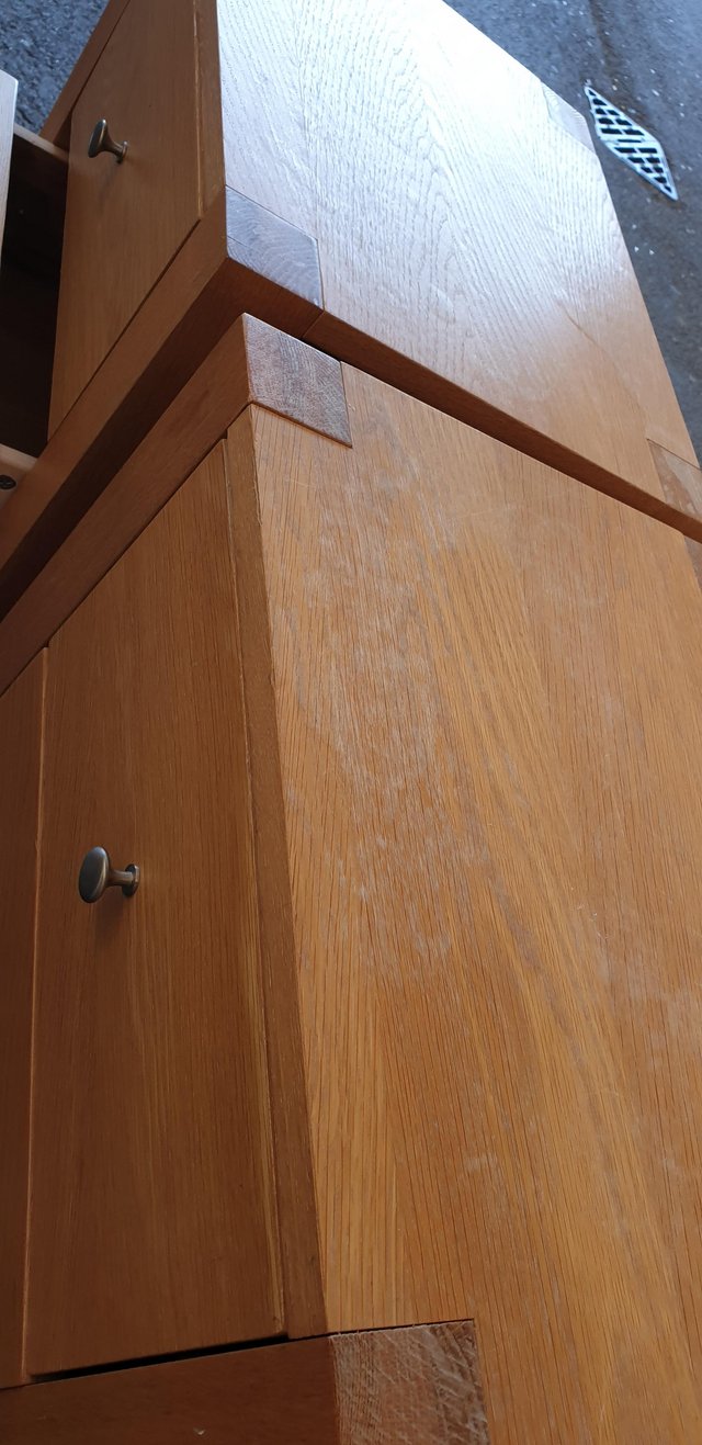 Image 9 of Bensons oak bedside units/ chest of drawers