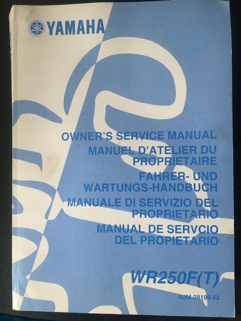 Preview of the first image of Yamaha WR250F(T) Owner's Service Manual.