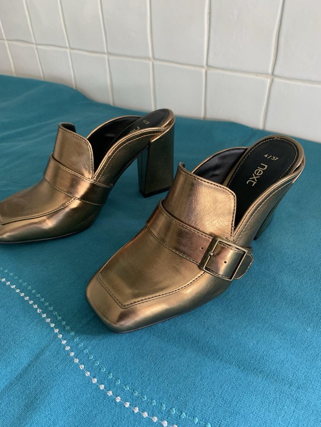 Preview of the first image of Stunning Next unworn size 4 gold shoes.