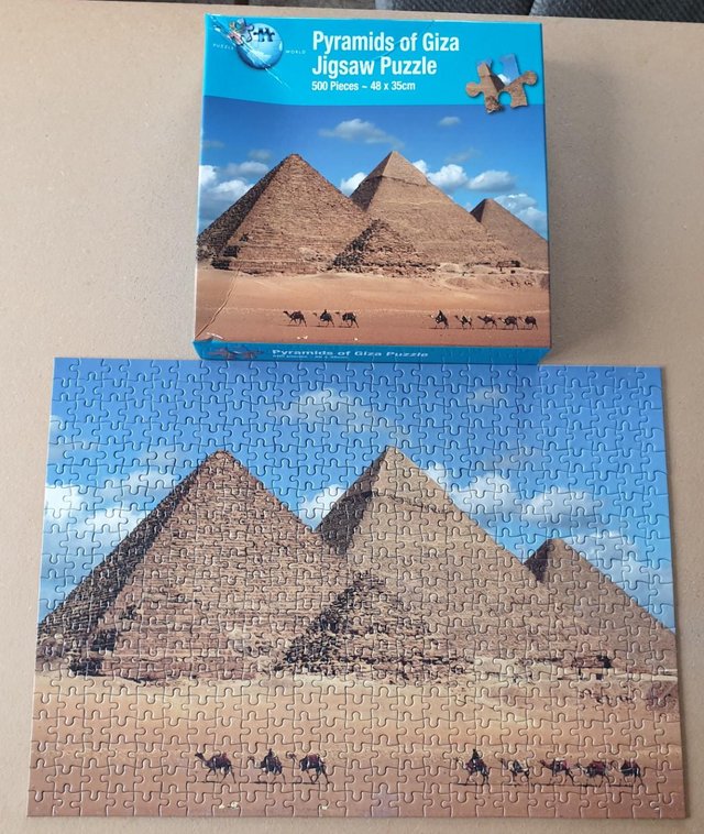 Image 2 of 500 piece JIGSAW by PUZZLE WORLD called PYRAMIDS OF GIZA. ON
