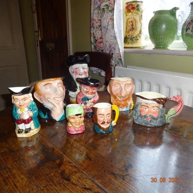 Image 2 of Eight Small Toby Character Jugs