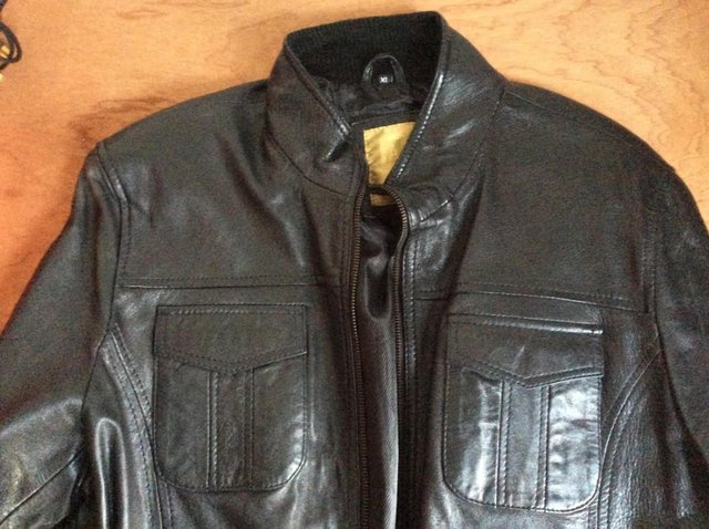 Image 3 of Black Leather Dress Jacket(XL)