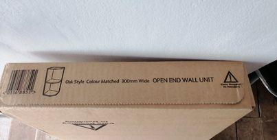 Image 2 of B&Q Oak Style Open End Wall Unit 300mm