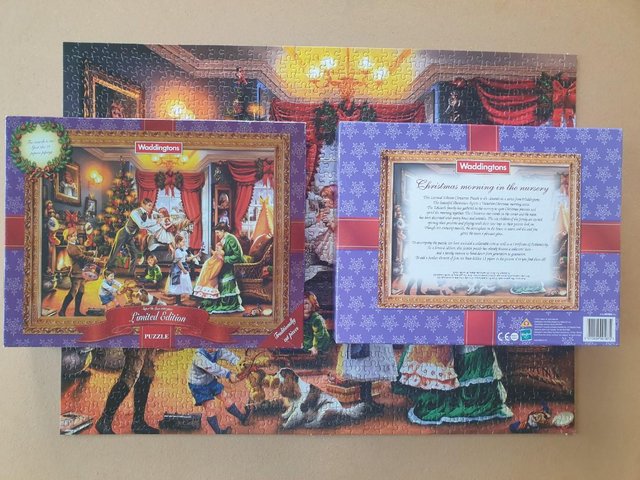 Image 3 of 1000 piece JIGSAW called CHRISTMAS MORNING IN THE NURSERY by