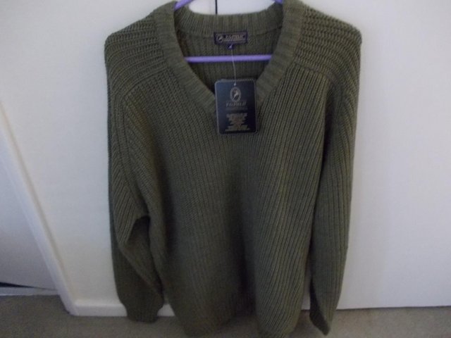 Image 2 of Men's PG Field Chunky Knit Jumper (L) New - Caribou