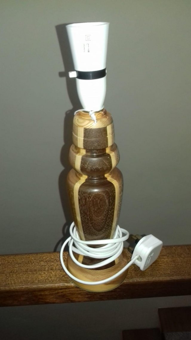 Image 3 of Various hand made wooden table lamps for sale