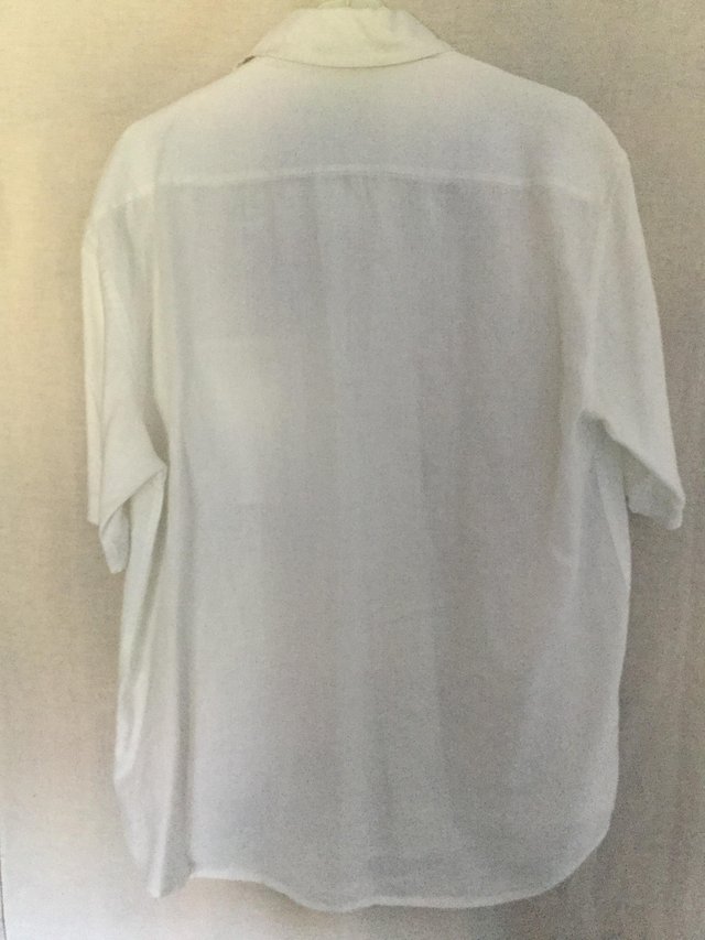 Image 3 of Beautiful whitelinen short sleeve shirt by Next