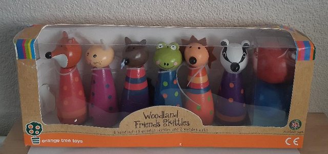 Preview of the first image of New orange tree toys woodland friends skittle set    Bx33.