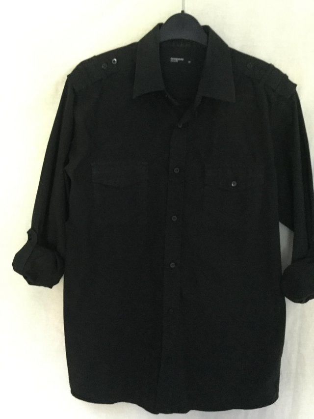 Image 3 of Black military style shirt by Cedarwood