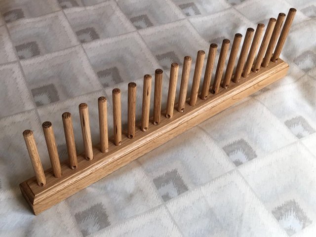 Preview of the first image of 18 Inch Peg Loom in solid oak with oiled finish.