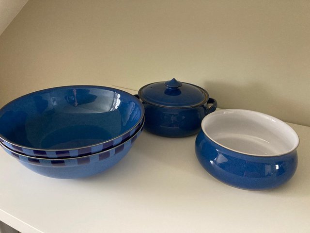 Preview of the first image of Denby Reflex/Imperial Blue Bowls/Dishes.