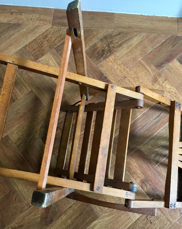Image 3 of Old wooden child’s folding chair