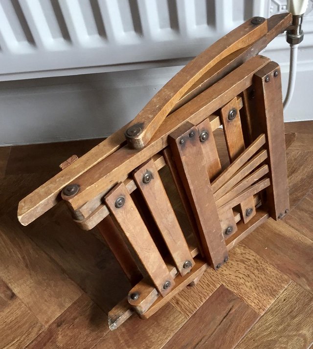 Image 4 of Old wooden child’s folding chair