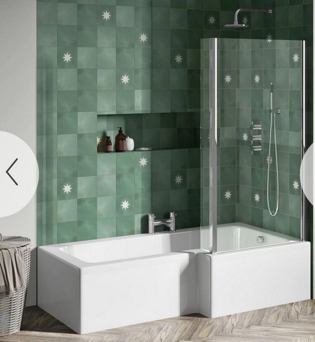 Preview of the first image of Over bath shower screen for p shaped bath.