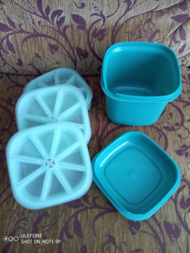 Preview of the first image of Tupperware Ice Cube Trays and Ice Cube Bucket.