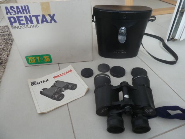 Preview of the first image of Asahi Pentax ZCF (7 x 35) binoculars, with case and manual.