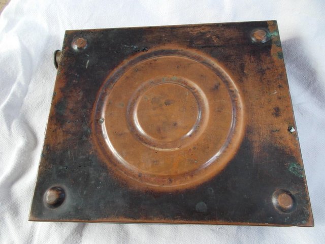 Image 3 of 1910 Copper chevron car carriage foot, hand body warmer