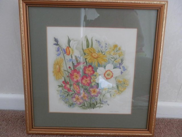 Preview of the first image of "Spring Flowers" Signed Painting-Framed.