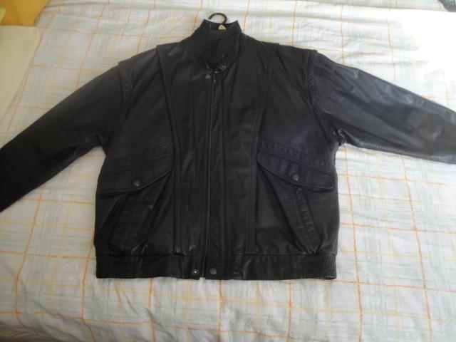 Image 2 of Black Leather Waistcoat /Jacket with Zip off sleeves.C424/10