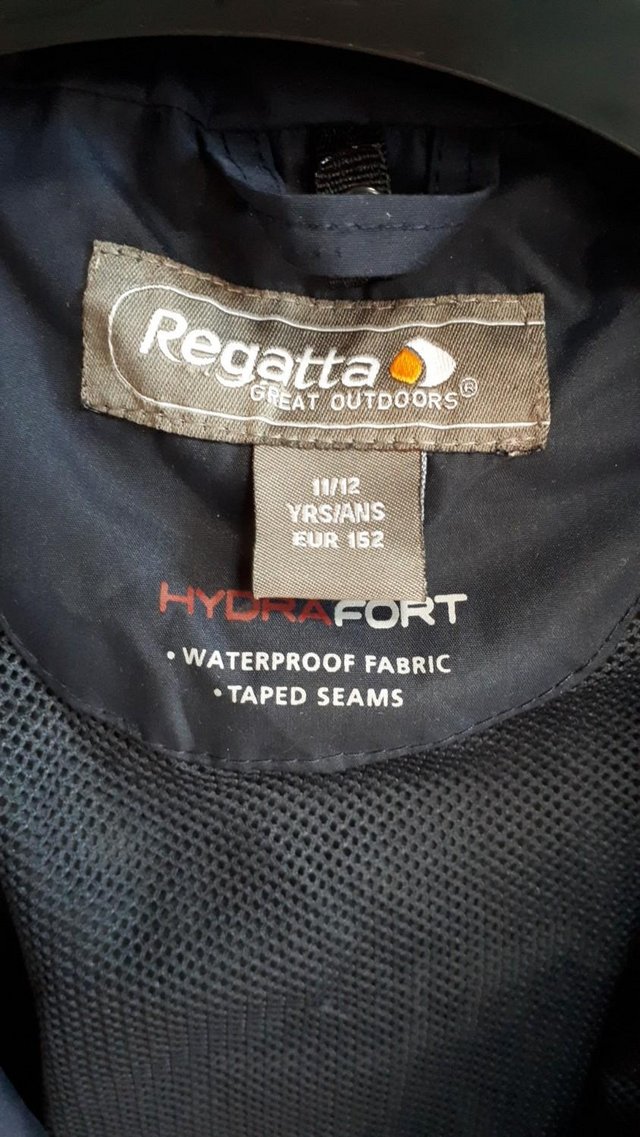 Image 3 of Age 11-12 Regatta Hydrafort Waterproof taped seams coat EUC