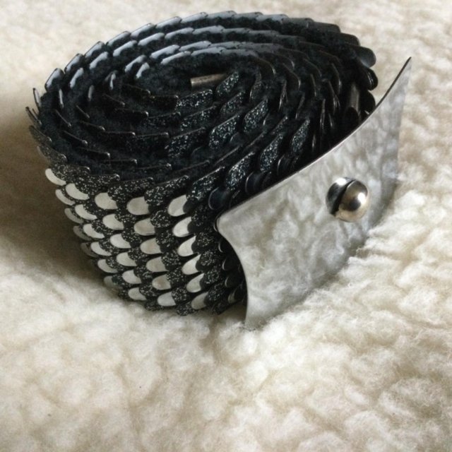 Preview of the first image of STEAMPUNK GOTH Stretch Fish Scale Chain Mail Belt, M.