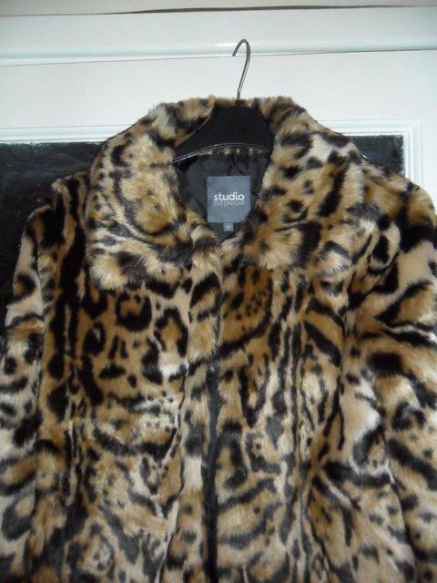 Image 3 of Ladies Brown Faux Fur Jacket Size 8
