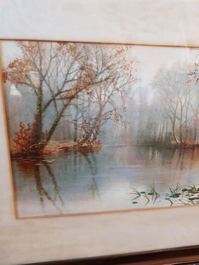 Image 3 of Antique framed & glazed watercolout print by E J DUVAL