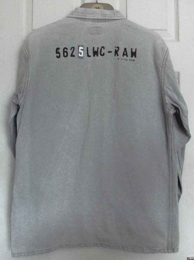 Image 2 of Men's G Star Raw Grey Fatique Art Cotton Shirt - Sz L