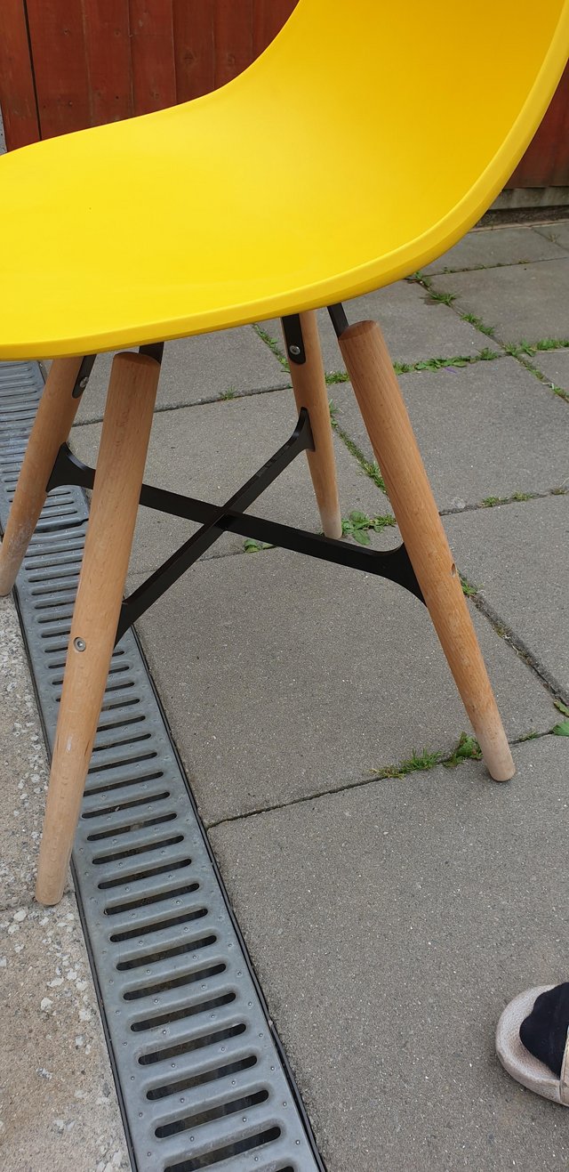 Image 2 of Eames style colourful dining chairs x 4