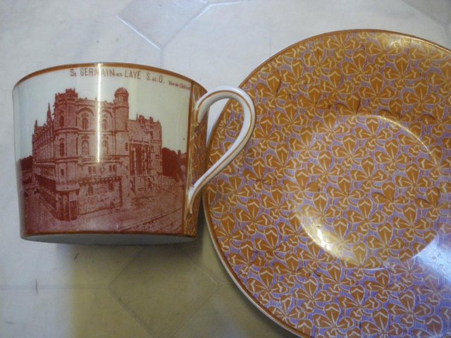 Image 2 of Perlam, France - Unique Hand Printed Cup & Saucer