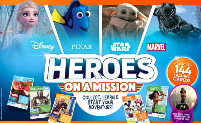 Preview of the first image of Sainsburys Heroes Disney Starwars/Marvel Cards.