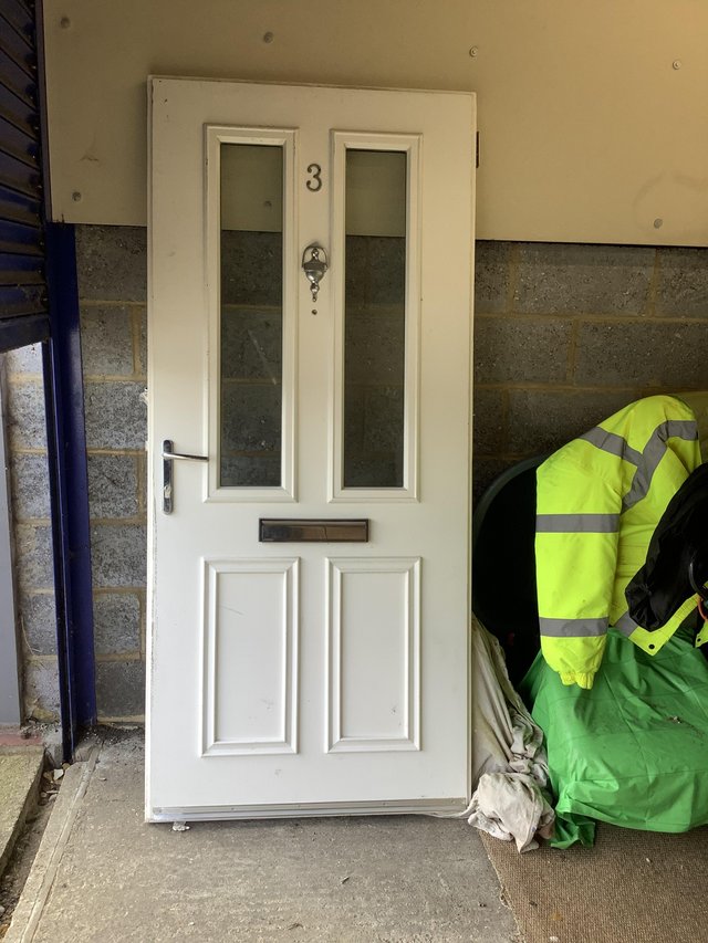 Preview of the first image of External quality glazed front door. White.