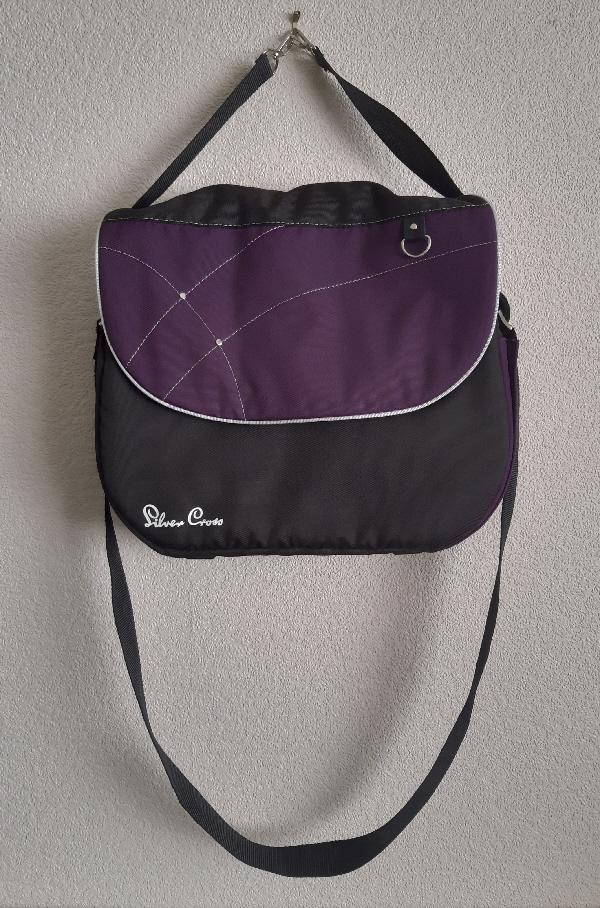 Preview of the first image of Genuine Silver Cross Black/Purple Changing Bag  BX38.