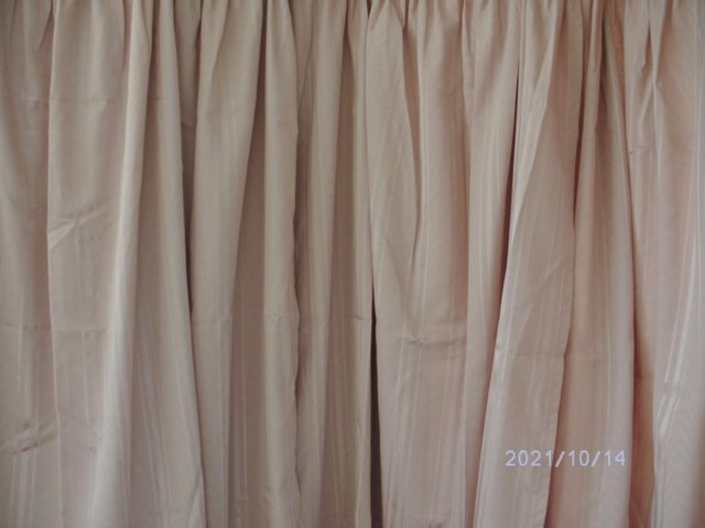 Preview of the first image of 4 Curtains Rose Pink self Stripe.