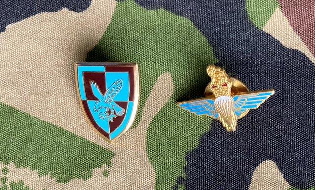 Preview of the first image of ARMY 16 AIR ASSAULT PARACHUTE REGT TIE LAPEL CREST PIN BADGE.