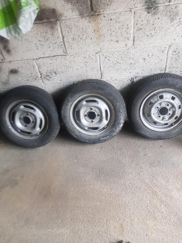 Image 3 of 13" wheels & tyres 4" centres ideal for trailer