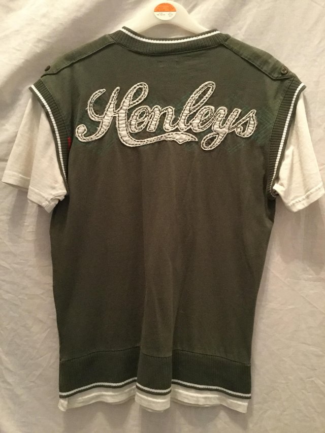 Preview of the first image of Henley’s knitted tank top and under tee.