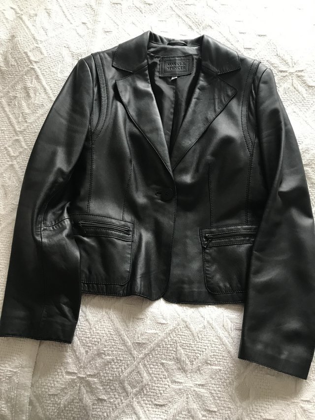Preview of the first image of Beautiful soft stylish black leather jacket.