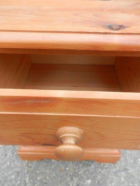 Image 3 of Solid Pine Bedside Table with 2 Drawers