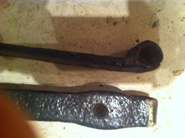 Image 2 of Pair of antique blacksmith made strap hinges