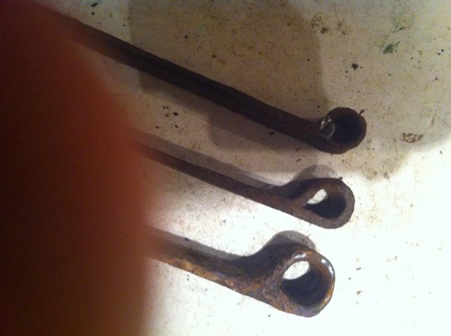 Image 2 of Three antique blacksmith made strap hinges.