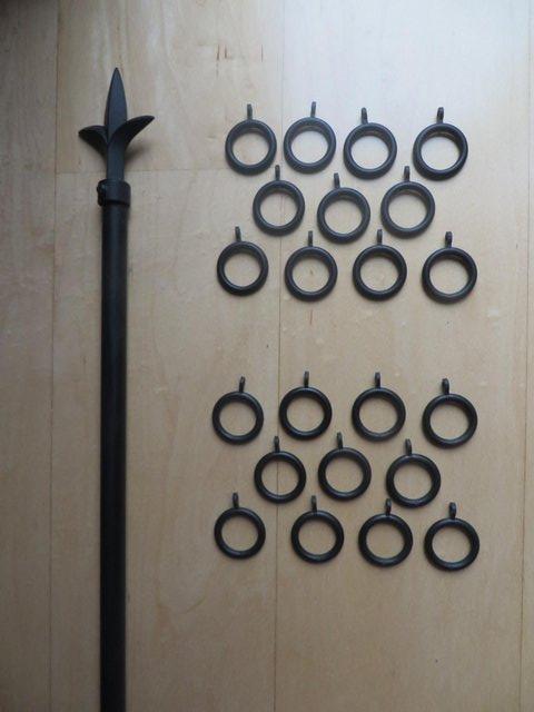 Preview of the first image of CURTAIN POLE BLACK METAL 180cms.