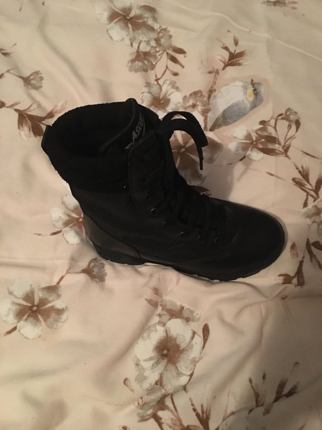 Preview of the first image of Boys or girls combat boots. Black..