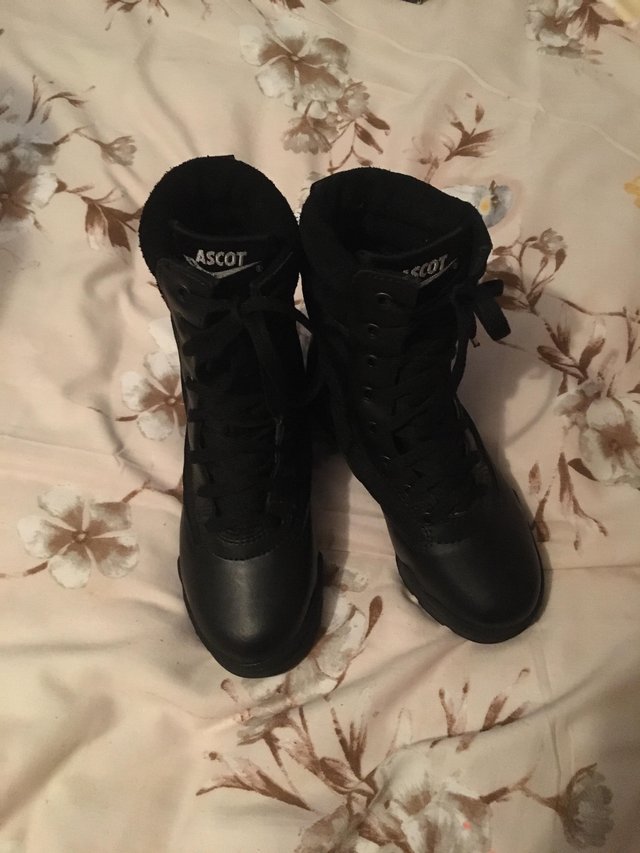 Image 2 of Boys or girls combat boots. Black.