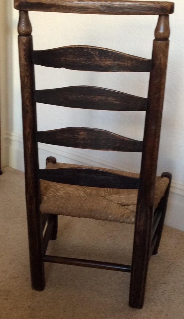Image 3 of Very old ladder back nursing chair