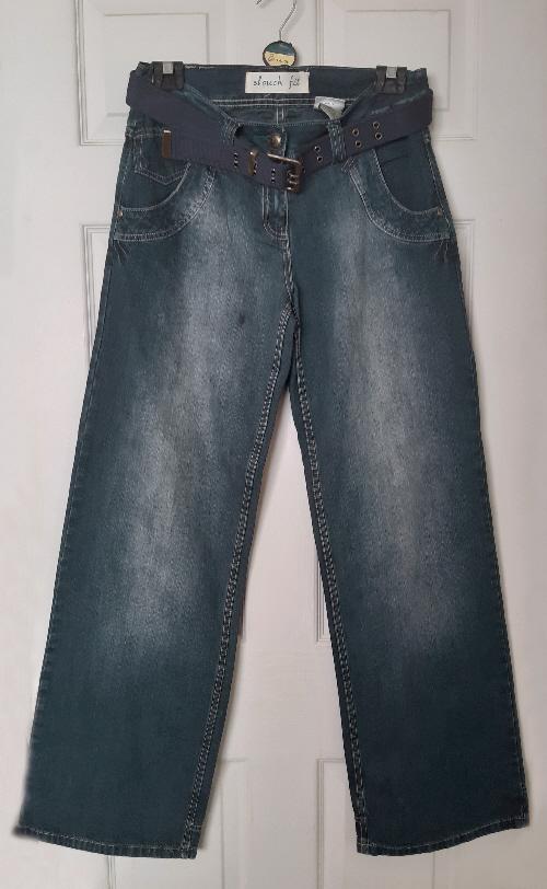 Preview of the first image of Ladies Denim Slouch Jeans By Next - Size 12L.
