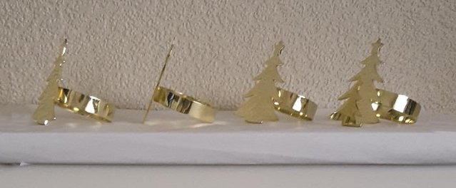 Image 2 of 4 Festive Gold Coloured Christmas Tree Napkin Rings