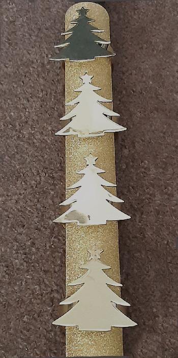 Image 4 of 4 Festive Gold Coloured Christmas Tree Napkin Rings