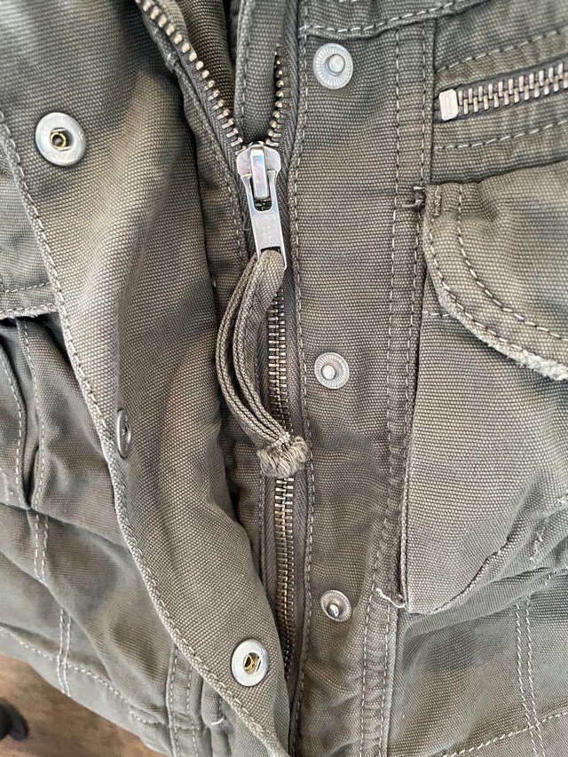 Image 3 of Vintage Topshop khaki crop jacket with zips