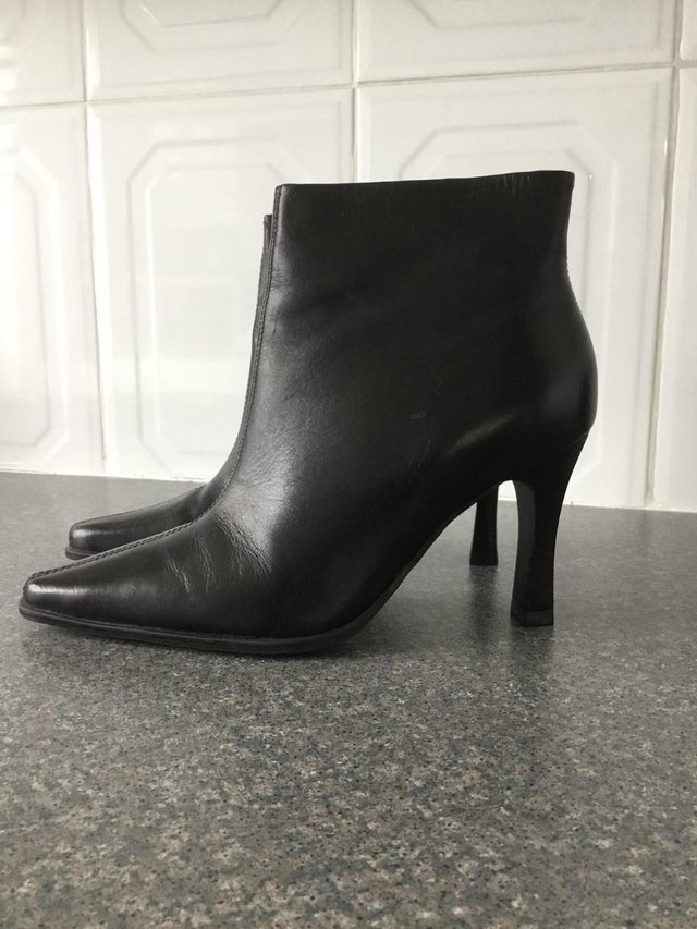 Image 2 of Black real leather boots - Size 4, Brand new